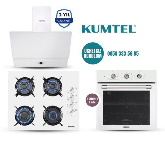 Kumtel BEYAZ TURBO CAM ANKASTRE SET