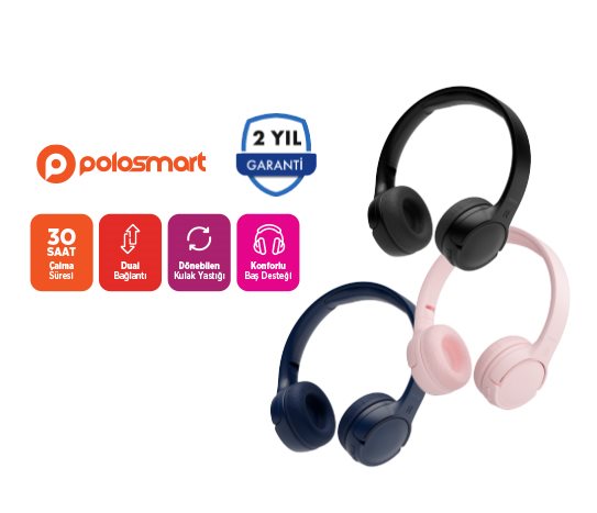 Polosmart Kablosuz Kulak Üstü Kulaklık FS116