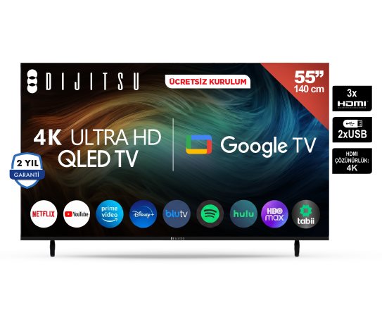 Dijitsu 55 İNÇ 4K ULTRA HD QLED GOOGLE TV 55DQ4000