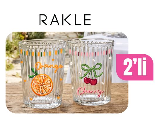 Rakle Gravürlü Desenli Meşrubat Bardağı ~500 cc