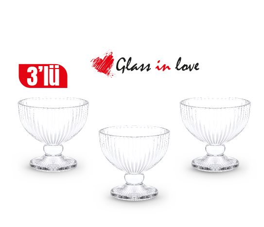 Glass in love Cam Ayaklı Dondurmalık ~120 ml