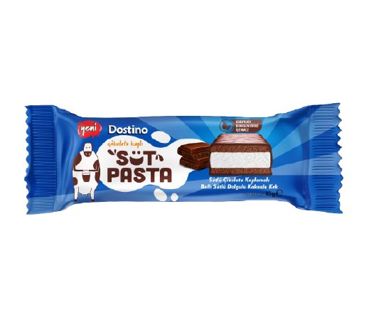 Dostino Çikolata Kaplı Süt Dolgulu Kek