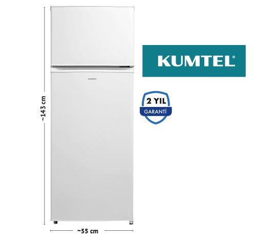 Kumtel ÇİFT KAPILI BUZDOLABI DEFROST 204 L
