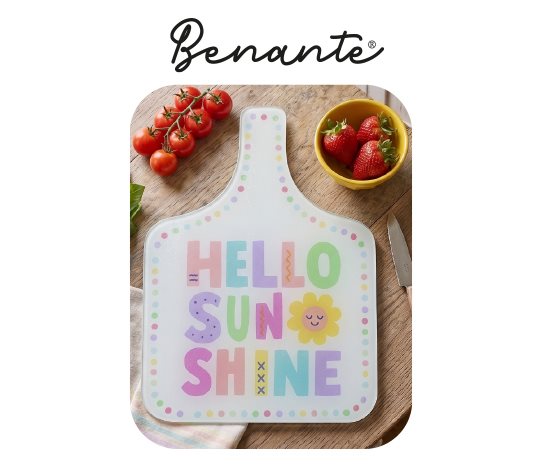 Benante Desenli Cam Kesme Tablası ~34,5x24,5 cm