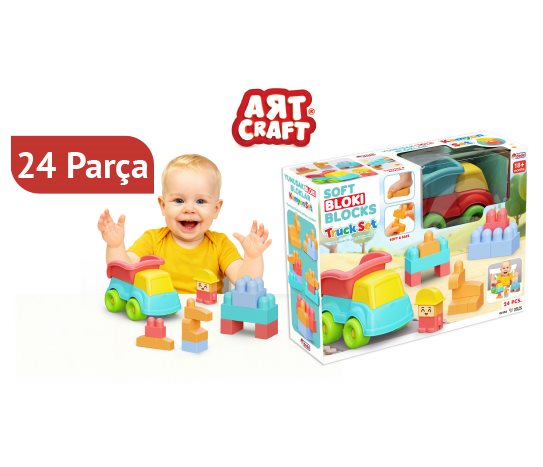 Art Craft Yumuşak Bloki Blokları Kamyon Seti
