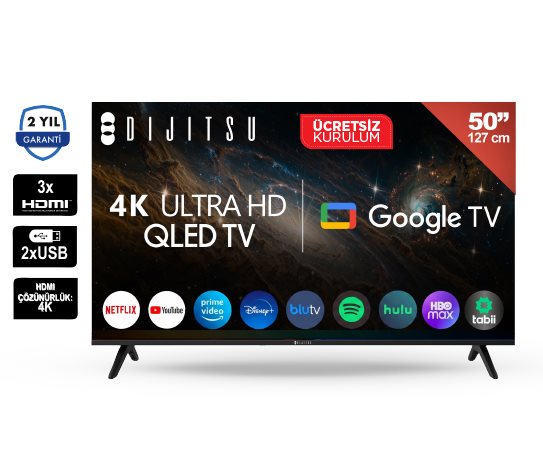 Dijitsu 50 İnç 4K Ultra HD Qled Google TV 50DQ40000