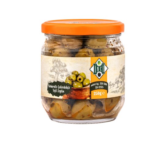 İnci Baharatlı Çekirdeksiz Yeşil Zeytin