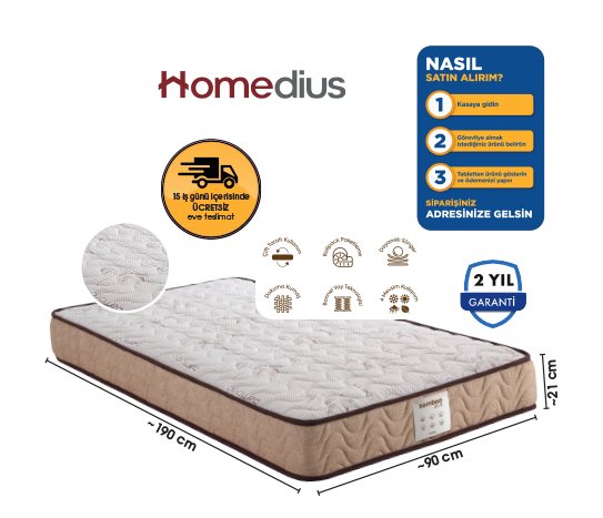HOMEDIUS BAMBOO PLUS BONEL YAYLI TEK KİŞİLİK YATAK