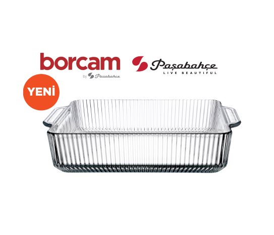 Borcam By Paşabahçe Gravürlü Borcam Kare Fırın Tepsisi