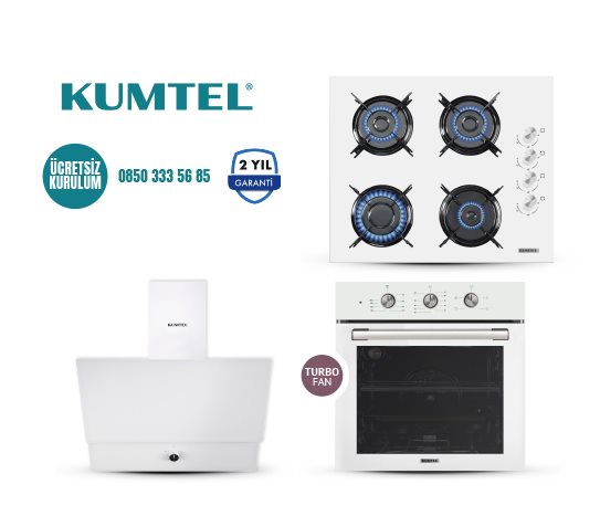 KUMTEL BEYAZ TURBO CAM ANKASTRE SET
