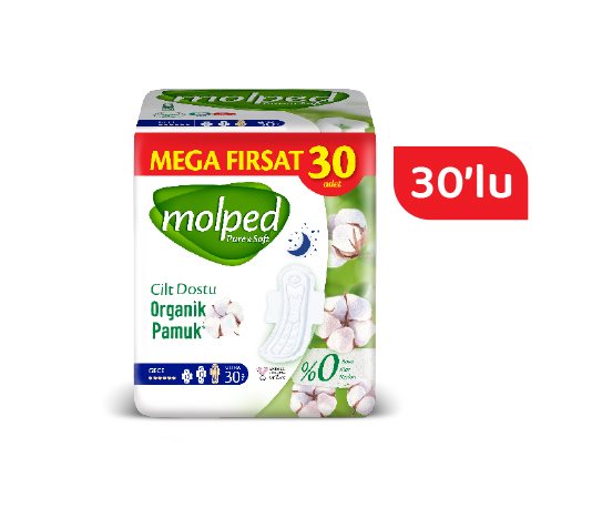 Molped Hijyenik Ped Pure&amp;Soft Gece