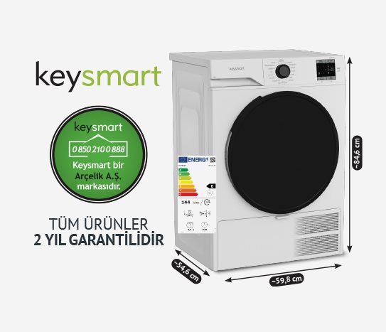 Keysmart 8 KG ÇAMAŞIR KURUTMA MAKİNESİ KEY 80 KM