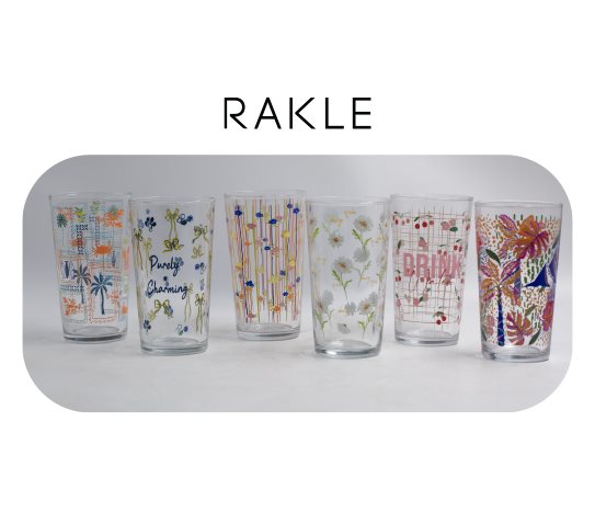 Rakle Desenli Meşrubat Bardağı