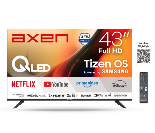 Axen 43 İNÇ FRAMELESS FULL HD TIZEN OS SMART QLED TV AX43QFMLN-T08I