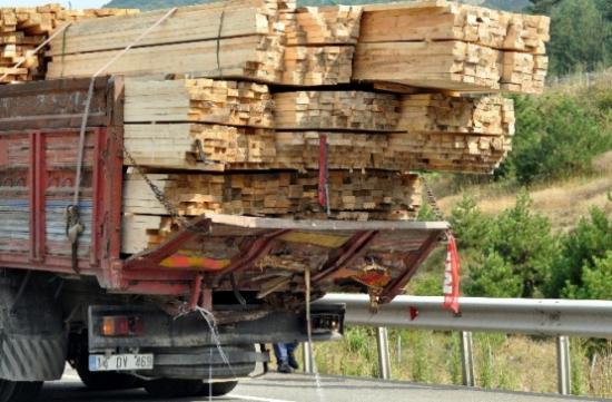 Sürücüsü Uyuyan Tır Kereste Yüklü Kamyona Çarptı