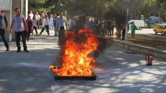 Hastane Personeline Yangın Tatbikatı