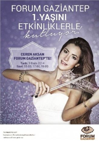 Forum Gaziantep Keman Virtüözü Ceren Aksan'ı Ağırlıyor