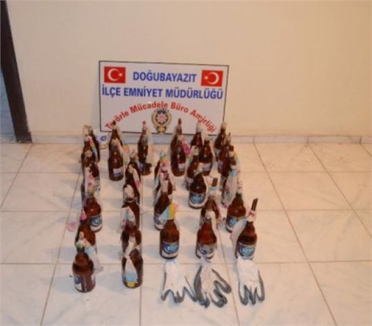 Ağrı'da Kullanıma Hazır 34 Adet Molotof Ele Geçirildi