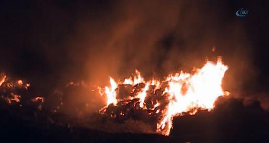 Demre'de korkutan yangın!