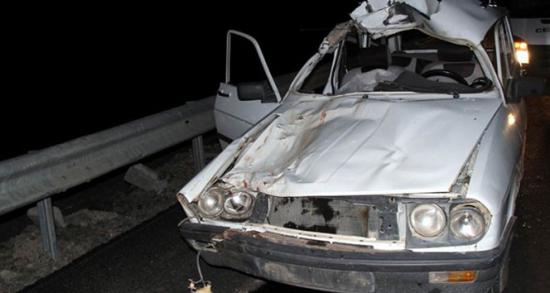 İneğe çarptı: 1 ölü, 4 yaralı!