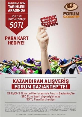 Forum Gaziantep Alışveriş Yapana Üstüne 'para' Hediye Etti