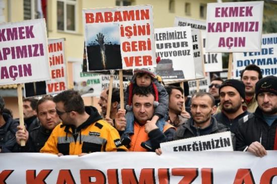 Gümüşhane'de Madencilerden Yürüyüş