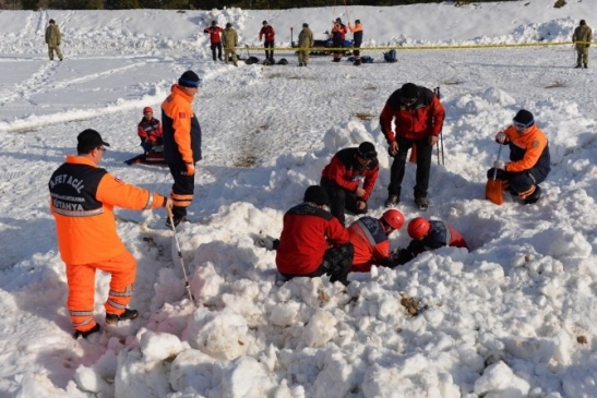 Kütahya'da Çığ Tatbikatı