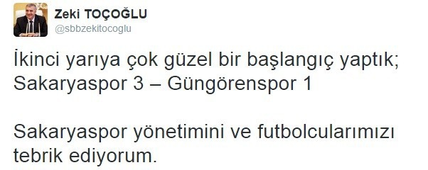 Başkan Toçoğlu “Çok Daha İyi Bir Sakaryaspor İzleyeceğiz”