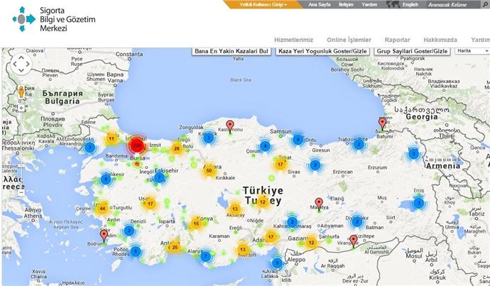 Sürücüler, kaza yoğunluğu haritasıyla daha dikkatli olacak