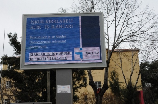 İŞKUR'un İş İlanları Kırklareli'de Led Ekrandan Takip Edilecek