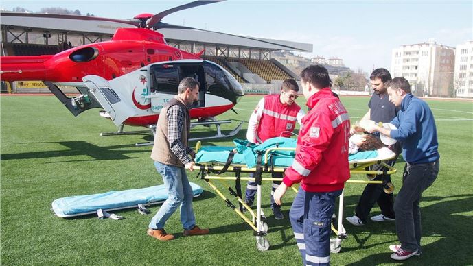 Ambulans helikopter, astım hastası çocuk için havalandı