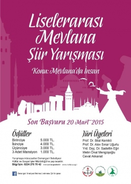 Liselerarası Mevlana Şiir Yarışmasına Büyük İlgi