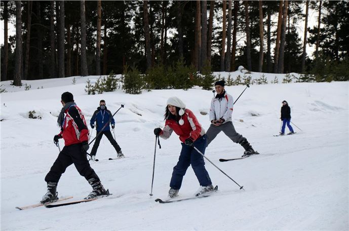 Kayak merkezlerinde yoğunluk