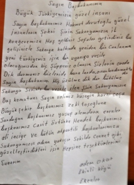 78 Yaşındaki Adem Amca Bu Sefer Başbakan Davutoğlu'na Mektup Yazdı