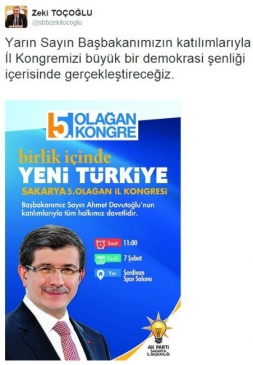 Başkan Toçoğlu “Demokrasi Şenliğinde Buluşalım”