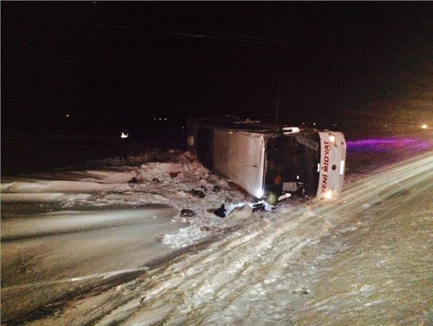 Konya'da yolcu otobüsü devrildi 1 ölü