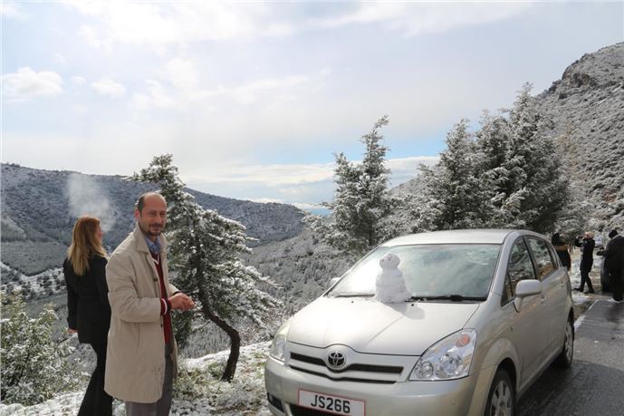 Kıbrıs'ta kar yağışı