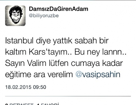 Valiye Attığı Kar Tweetiyle Yine Milyonları Güldürdü