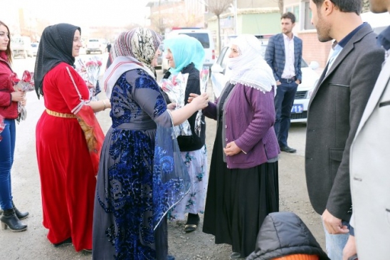 Gürpınarlı Kadınlara Karanfil Dağıtıldı