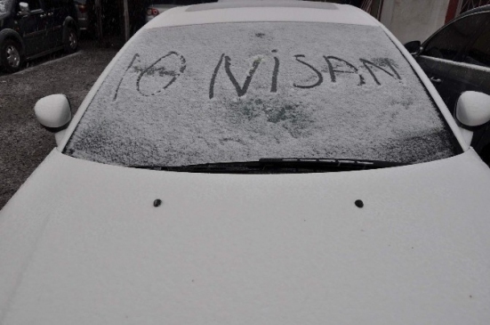 Nevşehir Merkez'de Nisan Ayında Beklenmedik Kar Yağışı Yaşandı