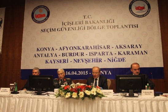 Konya'da Gerçekleşen Seçim Güvenliği Toplantısında 10 İlin Yetkilileri Bir Araya Geldi