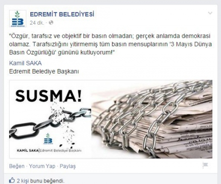 Balıkesir Edremit'te Başkan Saka'dan Basın Özgürlüğü Günü Kutlaması