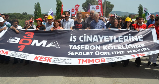 Soma'da 301 Maden İşçisinin Hayatını Kaybettiği Facianın Yıldönümünde Miting Gerçekleştirildi