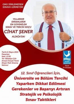 Aliağa'da Eğitimci Cihat Şener'in Semineri 11 Mayıs'ta Gerçekleşecek