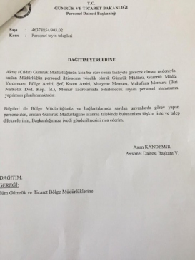 Aktaş Sınır Kapısı İçin Personel Atama Çalışmaları Başlatıldı