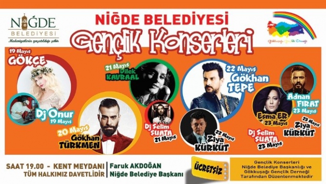 Niğde Belediyesi'nin Düzenlediği Gençlik Konserleri 19 Mayıs'ta Başlıyor