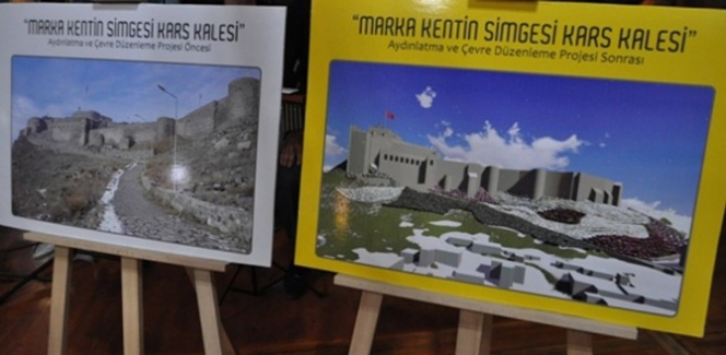 Kars Merkez'de Tarihi Kars Kalesi'nin Işıklandırma Projesi İptal Edildi