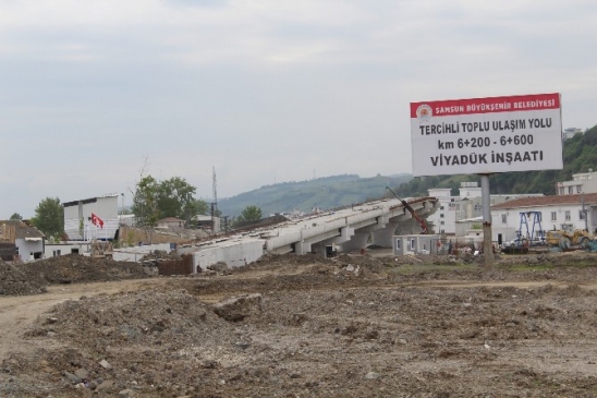 Samsun Tekkeköy'de Raylı Sistem Hattı İçin Çalışmalar Devam Ediyor