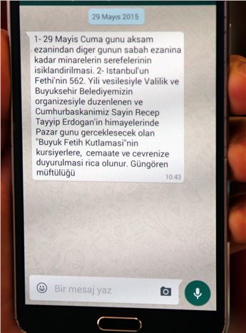 İstanbul Güngören Müftülüğü, Fetih Şöleni İçin Diyanet Görevlilerine Talimat Gönderdi