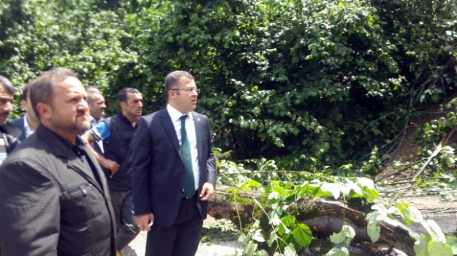 Düzce Merkez'de Heyelan Olayında İncelemeler Gerçekleştirildi